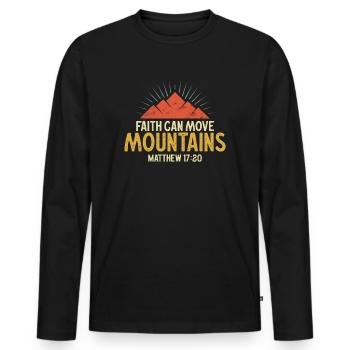 Christian Faith Can Move Mountains Jesus Christ - Männer Premium Bio Langarmshirt - Schwarz - Vorne - Nico (187cm)