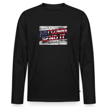 Just Gonna Send It American Flag Motocross - Männer Premium Bio Langarmshirt - Schwarz - Vorne - Nico (187cm)
