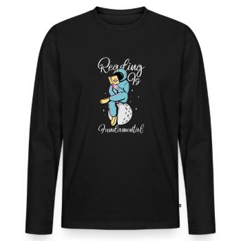 Reading Is Fundamental - Men's Premium Organic Long Sleeve Shirt - black - Front - Nico (187cm)