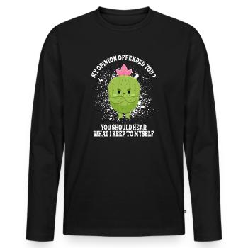 My Opinion Offended You Shirt Adult Humor Novelty - Men's Premium Organic Long Sleeve Shirt - black - Front - Nico (187cm)