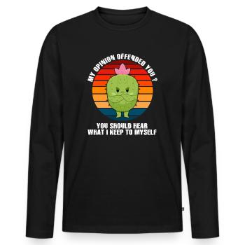 My Opinion Offended You Shirt Adult Humor Novelty - Men's Premium Organic Long Sleeve Shirt - black - Front - Nico (187cm)