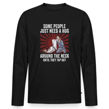 Certaines personnes ont juste besoin d’un combattant en cage câlin - T-shirt manches longues Premium bio Homme - noir - Devant - Nico (187cm)