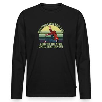 Certaines personnes ont juste besoin d’un combattant en cage câlin - T-shirt manches longues Premium bio Homme - noir - Devant - Nico (187cm)
