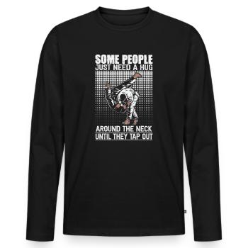 Certaines personnes ont juste besoin d’un combattant en cage câlin - T-shirt manches longues Premium bio Homme - noir - Devant - Nico (187cm)