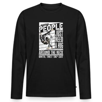 Certaines personnes ont juste besoin d’un combattant en cage câlin - T-shirt manches longues Premium bio Homme - noir - Devant - Nico (187cm)