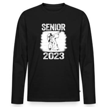 Senior 2023 Dabbing Dab de 2023 Seniors Graduation - T-shirt manches longues Premium bio Homme - noir - Devant - Nico (187cm)