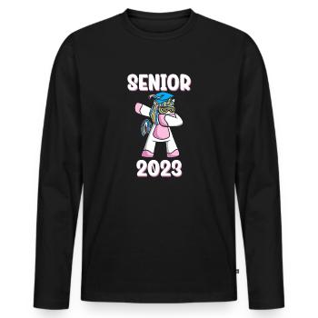 Senior 2023 Dabbing Dab de 2023 Seniors Graduation - T-shirt manches longues Premium bio Homme - noir - Devant - Nico (187cm)