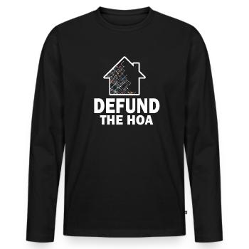 Defund The HOA - T-shirt manches longues Premium bio Homme - noir - Devant - Nico (187cm)