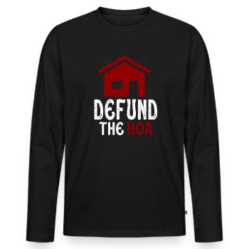 Defund The HOA - T-shirt manches longues Premium bio Homme - noir - Devant - Nico (187cm)
