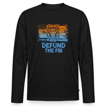 Defund the FBI Anti-Government Political American - Men's Premium Organic Long Sleeve Shirt - black - Front - Nico (187cm)