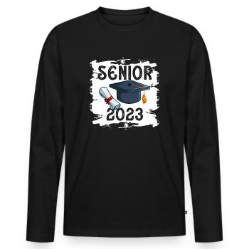 Senior 2023 Dabbing Dab de 2023 Seniors Graduation - T-shirt manches longues Premium bio Homme - noir - Devant - Nico (187cm)