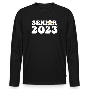 Senior 2023 Dabbing Dab de 2023 Seniors Graduation - T-shirt manches longues Premium bio Homme - noir - Devant - Nico (187cm)