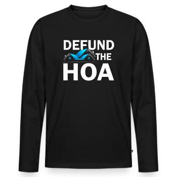 Defund The HOA - T-shirt manches longues Premium bio Homme - noir - Devant - Nico (187cm)
