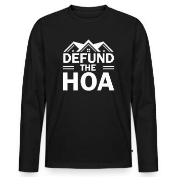 Defund The HOA - T-shirt manches longues Premium bio Homme - noir - Devant - Nico (187cm)