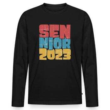 Senior 2023 Dabbing Dab de 2023 Seniors Graduation - T-shirt manches longues Premium bio Homme - noir - Devant - Nico (187cm)