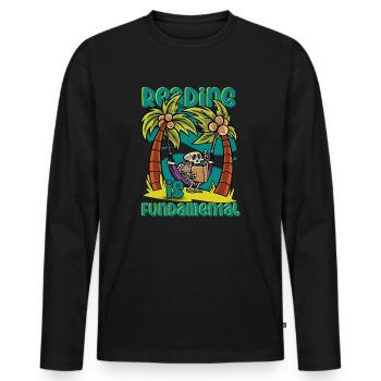 Reading Is Fundamental - Men's Premium Organic Long Sleeve Shirt - black - Front - Nico (187cm)