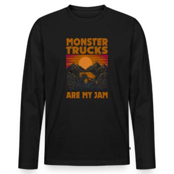 Monster Trucks Are My Jam Vintage Retro - Men's Premium Organic Long Sleeve Shirt - black - Front - Nico (187cm)