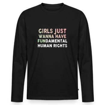 Les filles veulent simplement avoir des droits humains fondamentaux - T-shirt manches longues Premium bio Homme - noir - Devant - Nico (187cm)