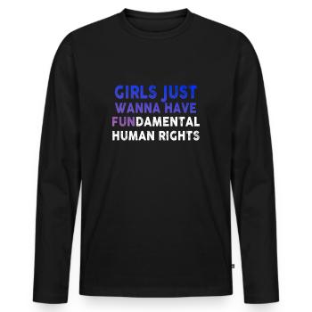 Les filles veulent simplement avoir des droits humains fondamentaux - T-shirt manches longues Premium bio Homme - noir - Devant - Nico (187cm)