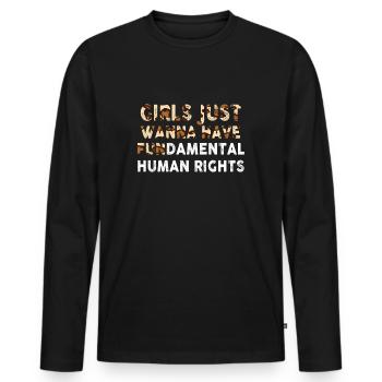 Girls Just Wanna Have Fundamental Human Rights - Men's Premium Organic Long Sleeve Shirt - black - Front - Nico (187cm)