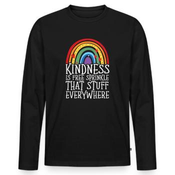 La gentillesse est gratuite, saupoudrez ce truc partout - T-shirt manches longues Premium bio Homme - noir - Devant - Nico (187cm)
