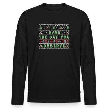 Have The Day You Deserve Vintage Christmas Tree - Men's Premium Organic Long Sleeve Shirt - black - Front - Nico (187cm)