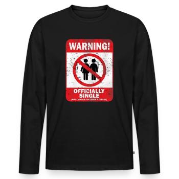 Avertissement officiellement célibataire peut contenir un - T-shirt manches longues Premium bio Homme - noir - Devant - Nico (187cm)