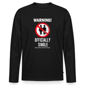 Avertissement officiellement célibataire peut contenir un - T-shirt manches longues Premium bio Homme - noir - Devant - Nico (187cm)