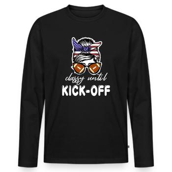 Stilvoll bis zum Anpfiff Spieltag American Football - Männer Premium Bio Langarmshirt - Schwarz - Vorne - Nico (187cm)