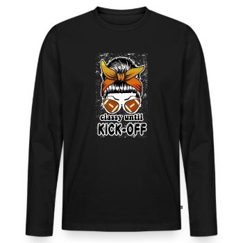 Stilvoll bis zum Anpfiff Spieltag American Football - Männer Premium Bio Langarmshirt - Schwarz - Vorne - Nico (187cm)