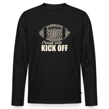 Stilvoll bis zum Anpfiff Spieltag American Football - Männer Premium Bio Langarmshirt - Schwarz - Vorne - Nico (187cm)