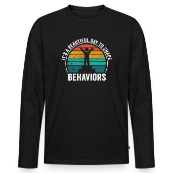 Beautiful Day Behavioral Shape Behaviors - Men's Premium Organic Long Sleeve Shirt - black - Front - Nico (187cm)