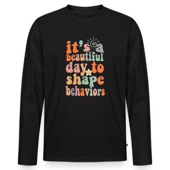 Beautiful Day Behavioral Shape Behaviors - Men's Premium Organic Long Sleeve Shirt - black - Front - Nico (187cm)