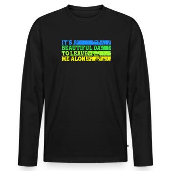 Belle journée pour me laisser tranquille Forme comportementale - T-shirt manches longues Premium bio Homme - noir - Devant - Nico (187cm)