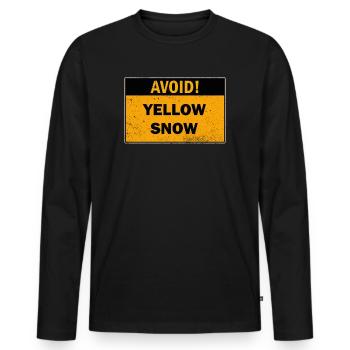 Avoid Yellow Snow Funny Snow Sports - Men's Premium Organic Long Sleeve Shirt - black - Front - Nico (187cm)