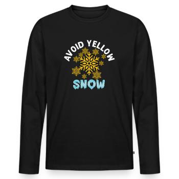 Avoid Yellow Snow Funny Snow Sports - Men's Premium Organic Long Sleeve Shirt - black - Front - Nico (187cm)