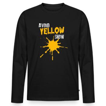 Avoid Yellow Snow Funny Snow Sports - Men's Premium Organic Long Sleeve Shirt - black - Front - Nico (187cm)