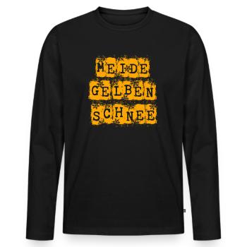 Meide Gelben Schnee Lustiges Wintersport Schnee - Männer Premium Bio Langarmshirt - Schwarz - Vorne - Nico (187cm)