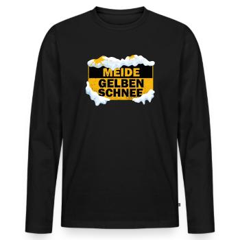 Meide Gelben Schnee Lustiges Wintersport Schnee - Männer Premium Bio Langarmshirt - Schwarz - Vorne - Nico (187cm)
