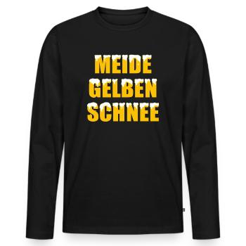 Meide Gelben Schnee Lustiges Wintersport Schnee - Männer Premium Bio Langarmshirt - Schwarz - Vorne - Nico (187cm)