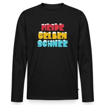 Meide Gelben Schnee Lustiges Wintersport Schnee - Männer Premium Bio Langarmshirt - Schwarz - Vorne - Nico (187cm)