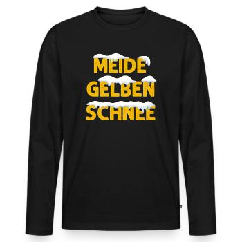 Meide Gelben Schnee Lustiges Wintersport Schnee - Männer Premium Bio Langarmshirt - Schwarz - Vorne - Nico (187cm)