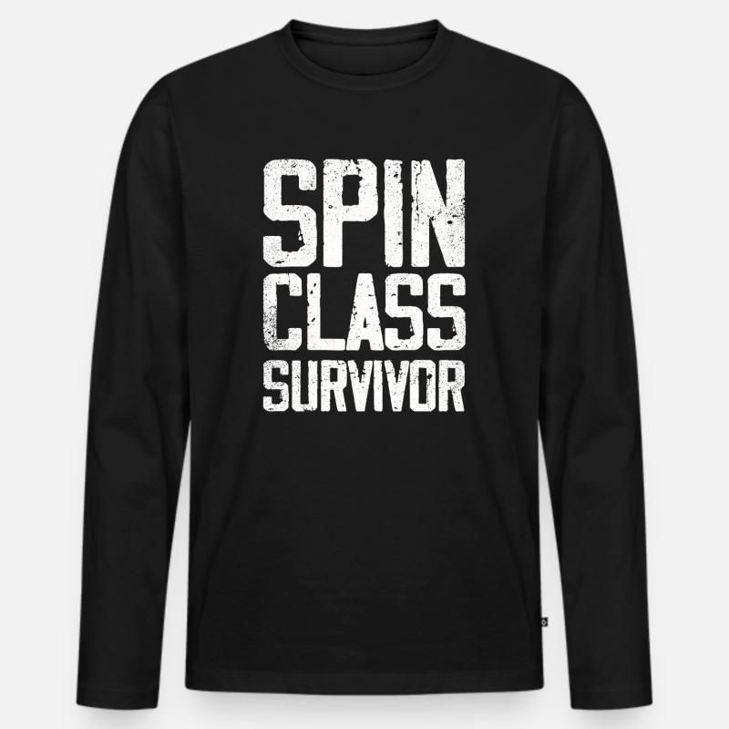 Überlebende der Spin-Klasse - Männer Premium Bio Langarmshirt - Schwarz