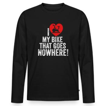 J’aime mon vélo qui ne va nulle part - T-shirt manches longues Premium bio Homme - noir - Devant - Nico (187cm)