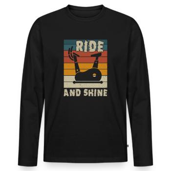Roulez et brillez - T-shirt manches longues Premium bio Homme - noir - Devant - Nico (187cm)