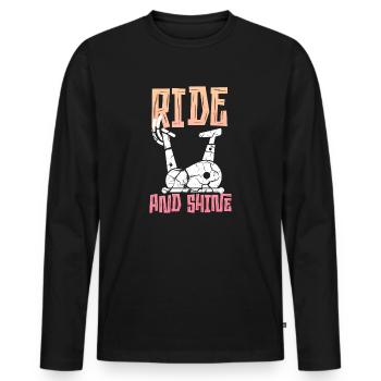 Roulez et brillez - T-shirt manches longues Premium bio Homme - noir - Devant - Nico (187cm)