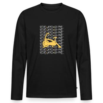 Roulez et brillez - T-shirt manches longues Premium bio Homme - noir - Devant - Nico (187cm)