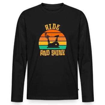 Rouler et briller - T-shirt manches longues Premium bio Homme - noir - Devant - Nico (187cm)