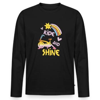 Ride And Shine - Männer Premium Bio Langarmshirt - Schwarz - Vorne - Nico (187cm)