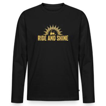 Rouler et briller - T-shirt manches longues Premium bio Homme - noir - Devant - Nico (187cm)